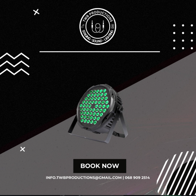 LED par lighting fixture available for hire